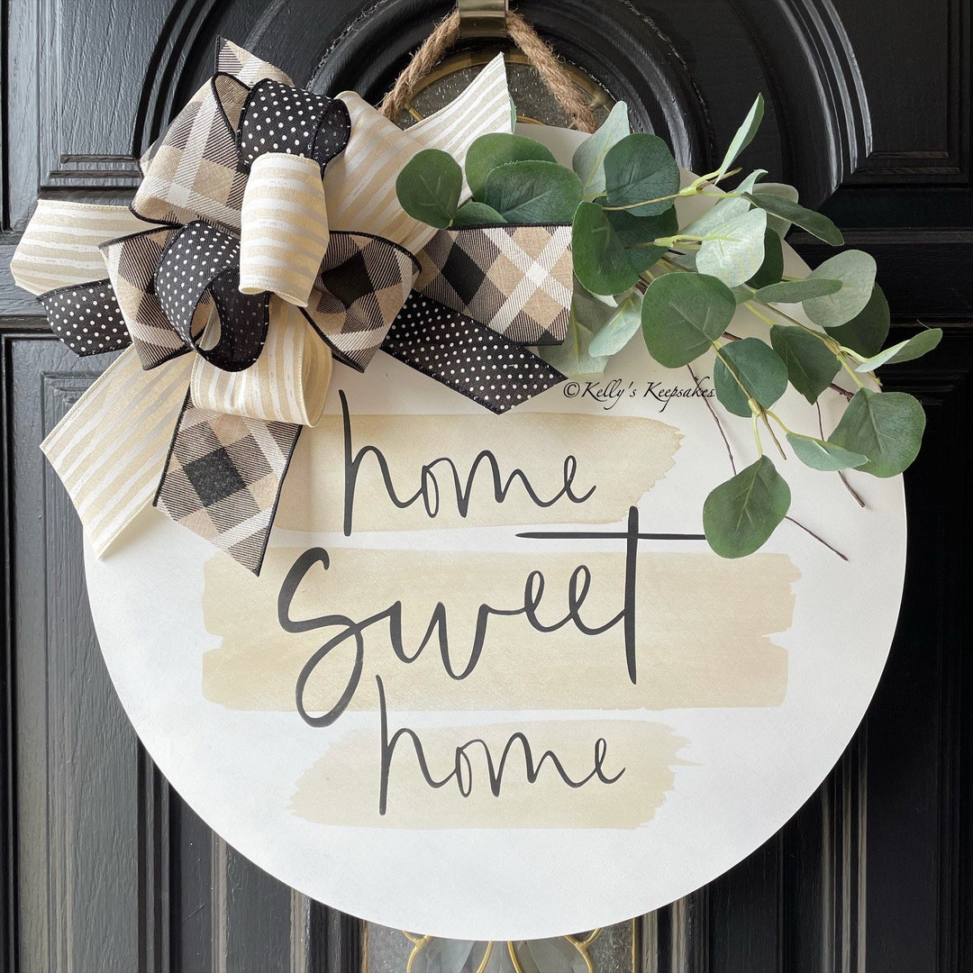 Home Sweet Home 18 Wood Door Hanger Wreath for Front Door - Etsy