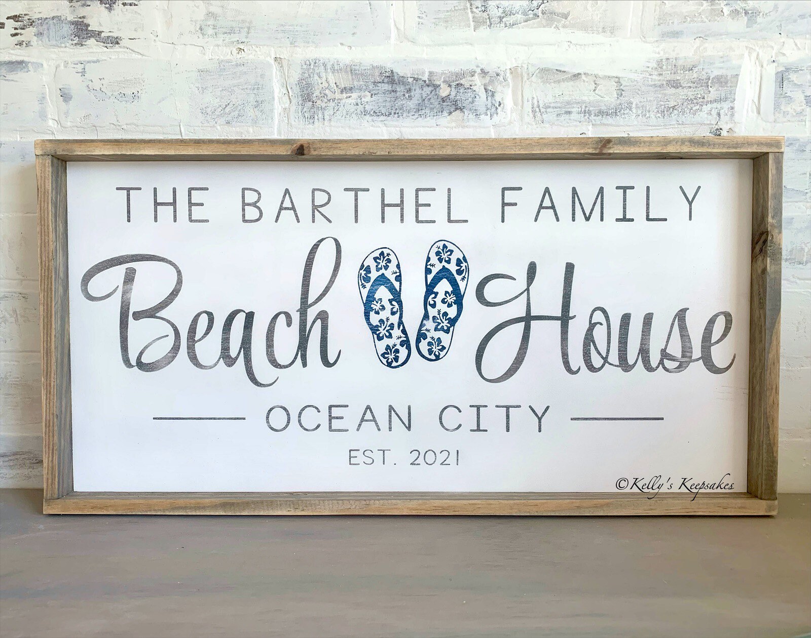 Home Décor Wreaths & Door Hangers Personalized Family Name Beach House