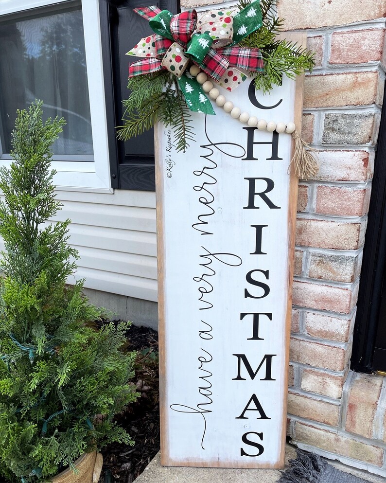 Merry Christmas Porch Leaner Porch Decor 3ft Tall Front Etsy