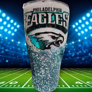 Custom Personalized Eagles Glitter Tumbler