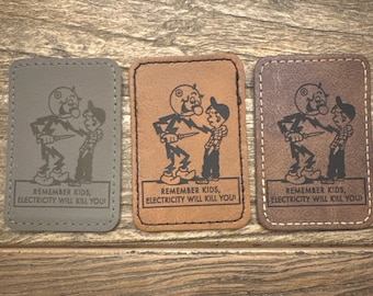 2 x 3 Funny Reddy Kilowatt patches (iron on)