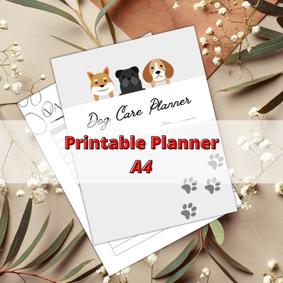 Printable Dog Care Planner A4 Format Dog Care Planner Digital - Etsy