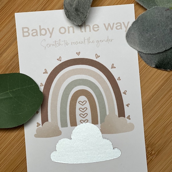 Gender reveal scratch off card