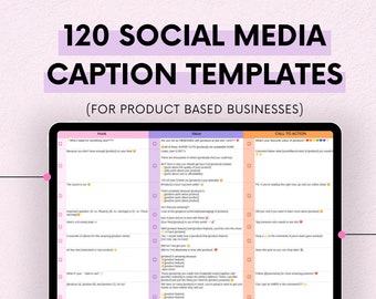 120 Social Media Captions Product Based Business | Sales & Conversion | Pre-written captions for Instagram | Content Calendar | Templates