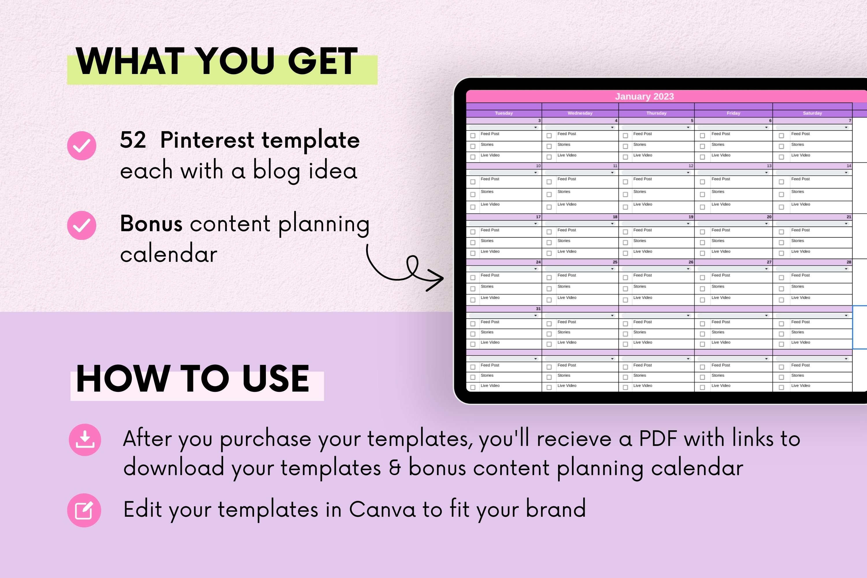 52 Pinterest Templates & Blog Ideas | Canva Templates | Pinterest Pins ...