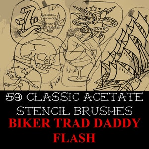 Vintage traditional tattoo flash brushes for procreate