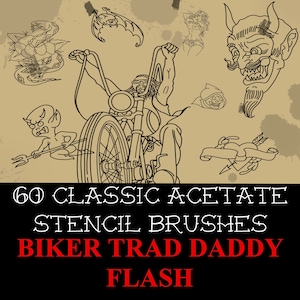 Vintage traditional tattoo flash brushes for procreate