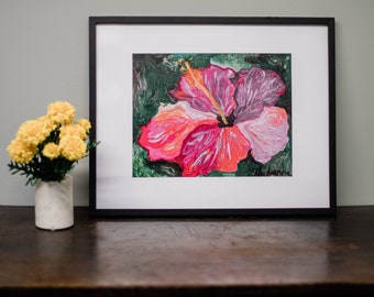 Hibisco en Hawái ~ Impresión de flores tropicales brillantes