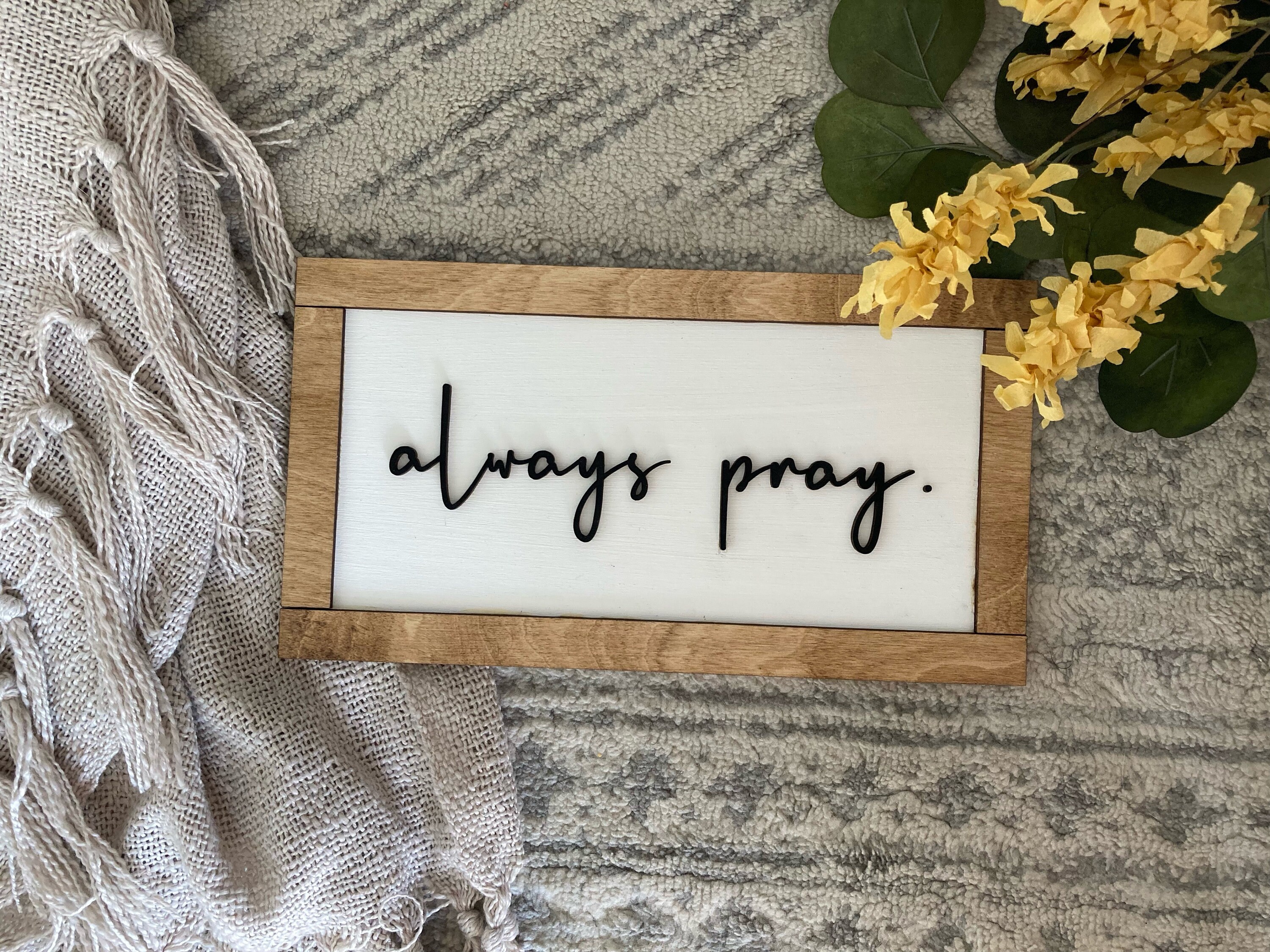 Always Pray Shelf Sign // Pray Sign // Just Pray Sign // Pray Etsy