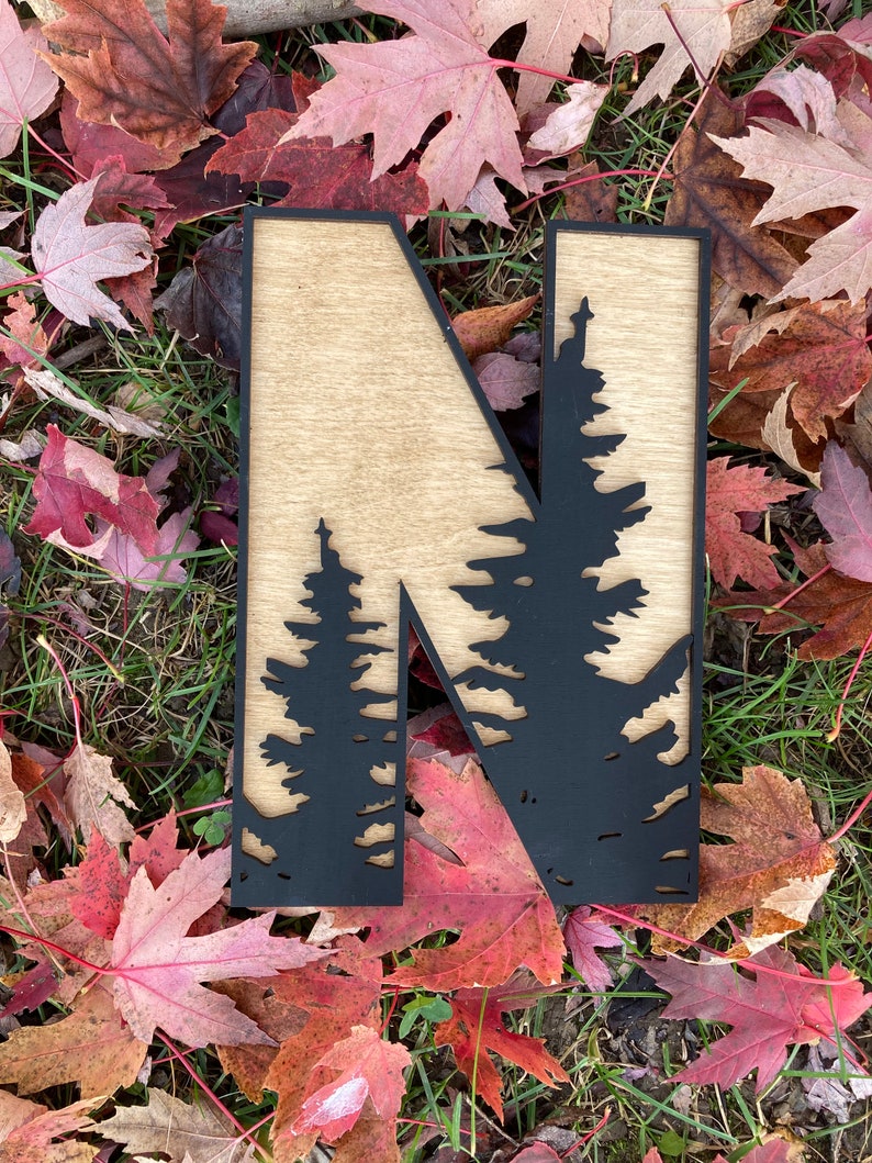 Custom Layered Forest Letters // Tree Letters // Nursery Decor Etsy