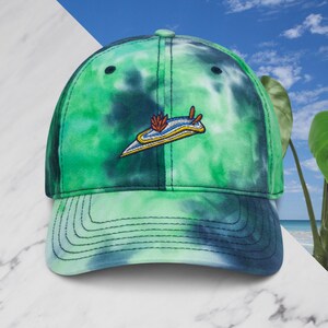 Groovy Nudibranch Tie dye hat 'Send Nudies' w/ Free Shipping! great gift for scuba diver