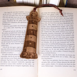 Cherry Wood Bookmark "Lighthouse"