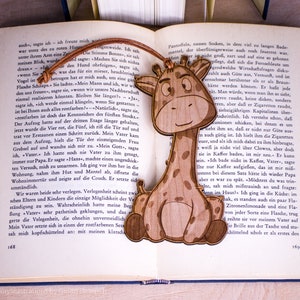 Cherry Wood Bookmark "Giraffe"