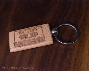 Wooden Keychain "best of(your custom year)"