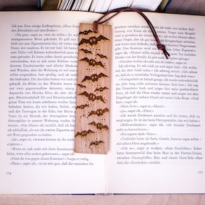 Cherry Wood Bookmark "swarm of bats"