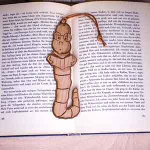 Cherry Wood Bookmark &quot;Bookworm&quot;