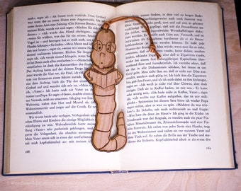 Cherry Wood Bookmark &quot;Bookworm&quot;