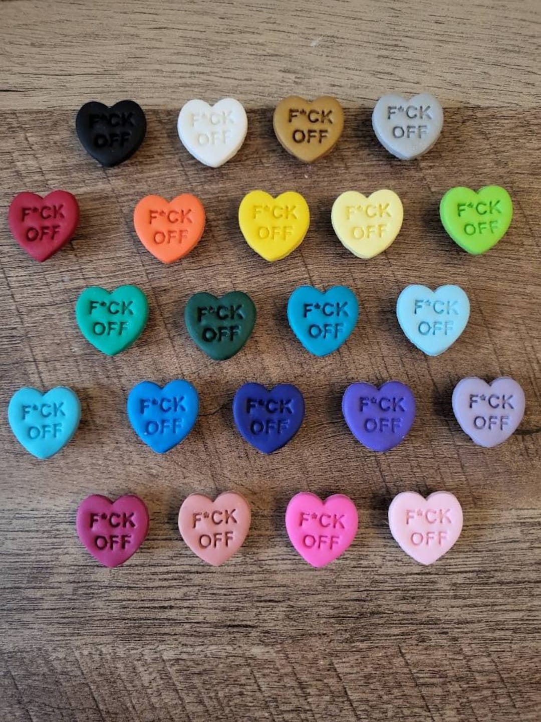 Fck off Heart Shoe Charms for Crocs Handmade Charms Croc Charms
