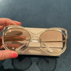 Roberto Cavalli Cat Eye Yellow Metal Plastic Sunglasses RC109032G
