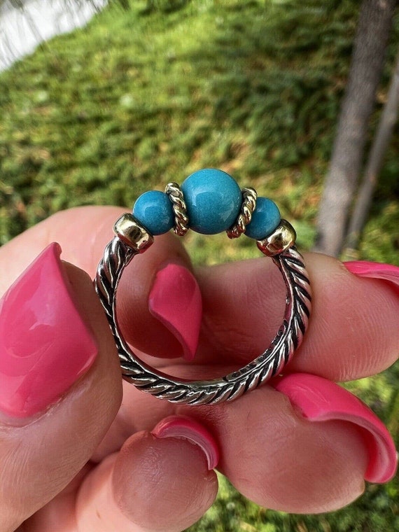 Vintage David Yurman Sterling Silver 18k Turquoise