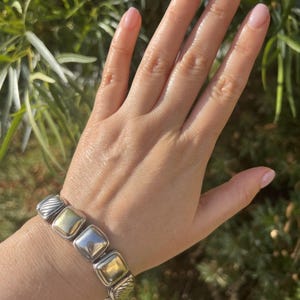David Yurman Bracelet 18K Yellow Gold Sterling Silver – 7” Classic Cable Design – 48.2g