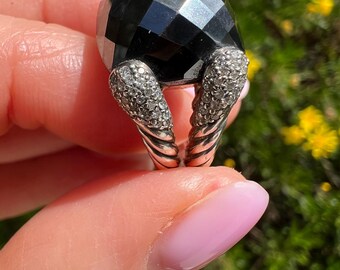 David Yurman Hematite  Diamond Willow Cocktail Ring
