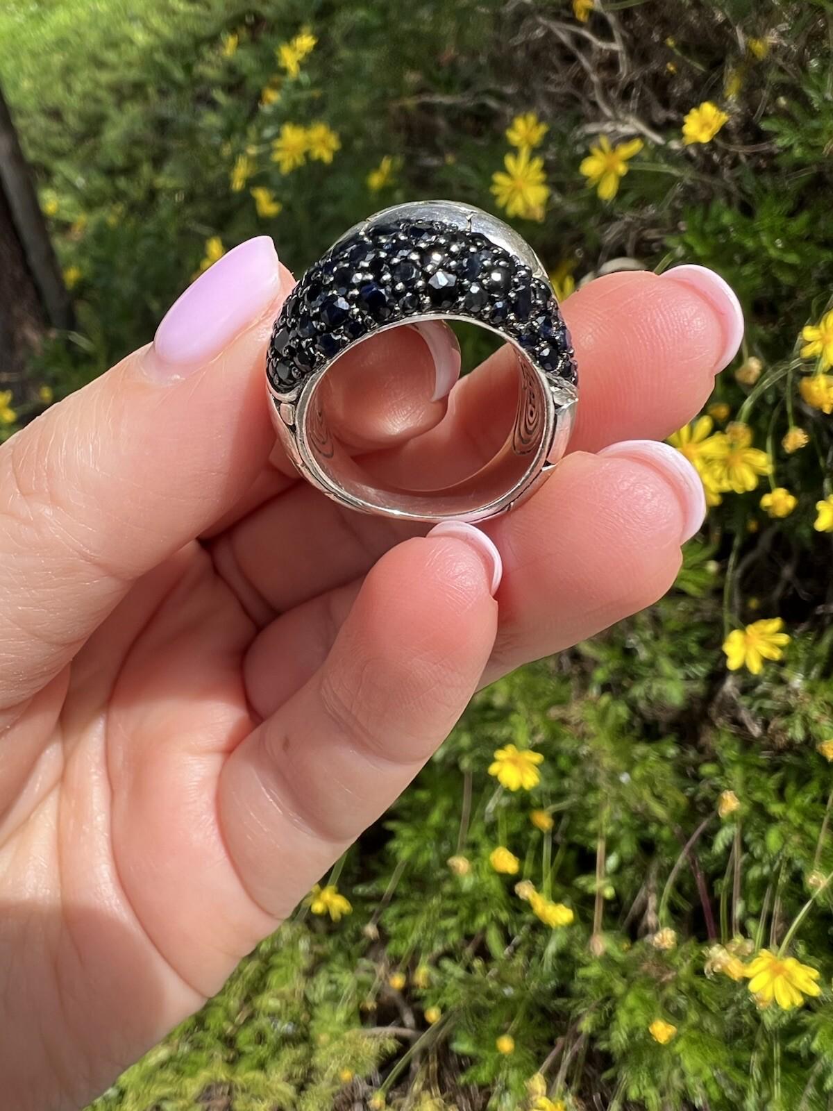 John Hardy Vintage Two-Tone Jaisalmer Dots Dome Ring - Ann John Hardy Dot Dome ring with monkey engraving inside main image 2