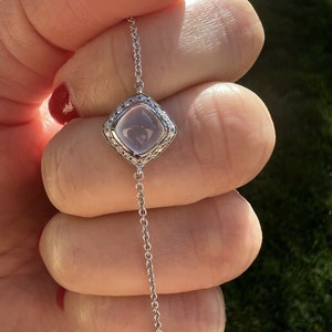 Fred of Paris 18k White Gold Bracelet With Chalcedony & Diamond