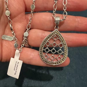 John Hardy Dot Pendant Necklace | Sterling Silver & 18k Gold | Artisan Designer Jewelry | 18.25” Chain | Bold Statement Necklace