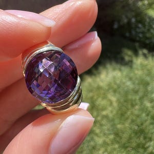 Original David Yurman Amethyst Cable Ring SS/585