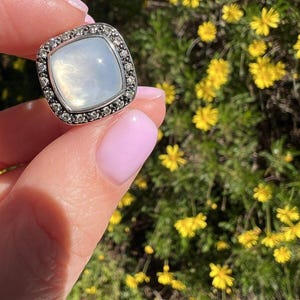 David Yurman Midnight Mélange Cocktail Ring – Sterling Silver, Blue Topaz & Diamonds – Size 7