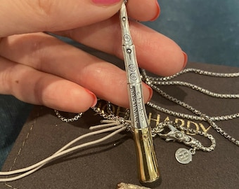 John Hardy Sterling Silver Bamboo Necklace SILVER and 18K WHITE GOLD