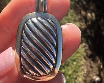 David Yurman 18k Yellow Gold Sterling Silver Wave Necklace Pendant