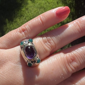 Original David Yurman Amethyst Cable Ring SS/585