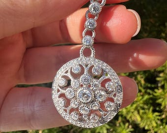 Sterling Silver Judith Ripka Retired Design Multi CZ Pendant Enhancer