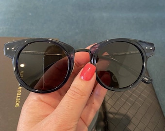 Новинка 690. BOTTEGA VENETA Новинка Солнцезащитные очки унисекс сине-черные дымчатые BV006S-3000