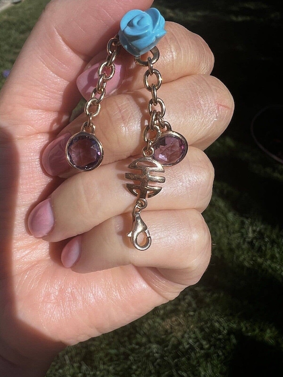 Mimi Milano Grace 18K Rose Gold and Violet Cultured Pearl Link Bracelet View 5