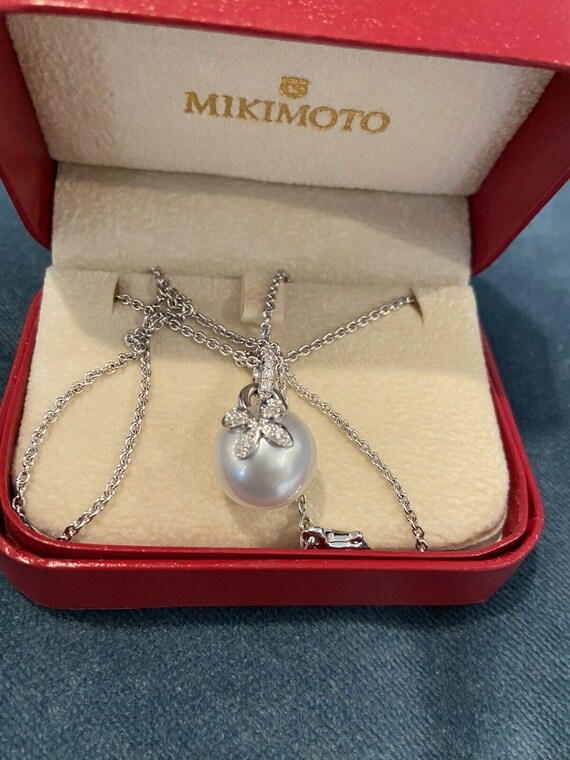 Mikimoto 18k White Gold Diamond And South Sea Pea… - image 4