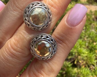 22k Gold John Hardy .925 Sterling Silver Clip On Earrings