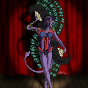 Burlesque Peacock -- Mollymauk Art Print