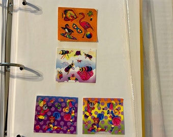 4 Lisa Frank 90s sticker Mods vintage stickers LFI cheer bears bumble bees beach penguin surfer flamingo