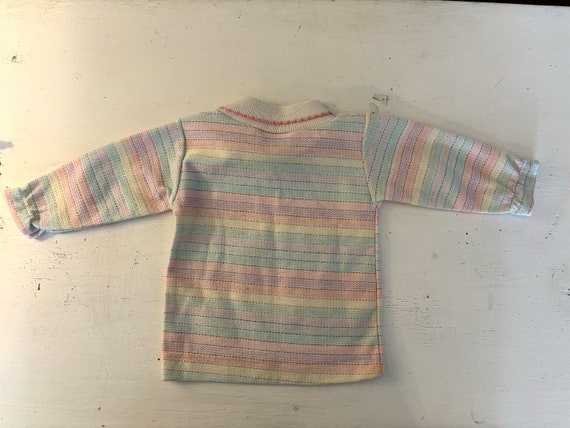 Vintage 80s 3 6 mos baby Health-tex striped turtl… - image 2