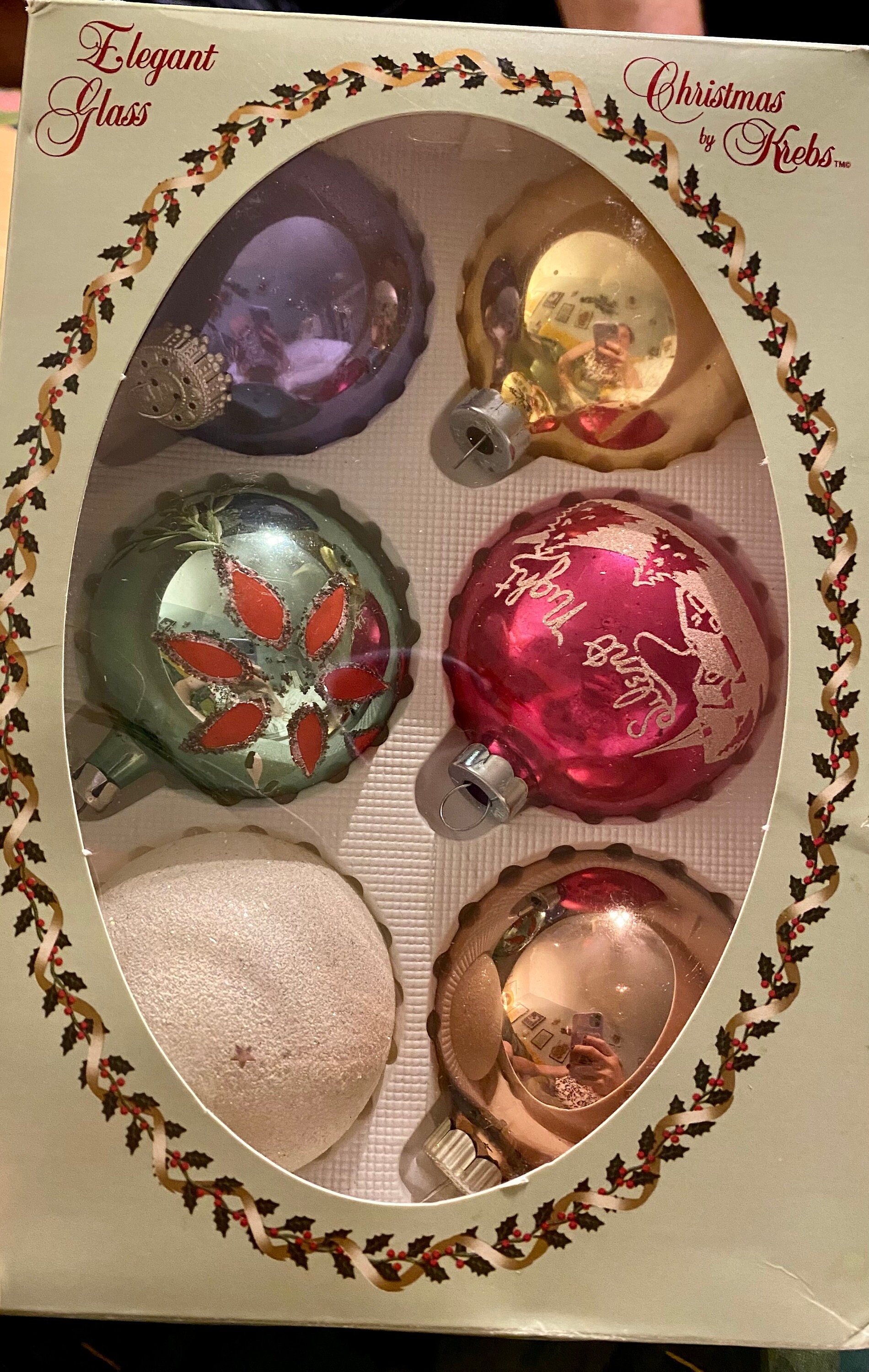 Vintage Christmas by Krebs Blown Glass Retro Ornaments Silent