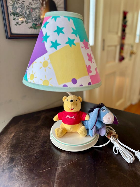 Vintage 80s Winnie the Pooh & Eeyore Nursery Lamp - Etsy