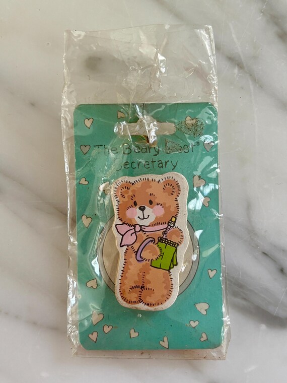Vintage Applause "The Beary Best Secretary" Lapel Pin Morgan Inc