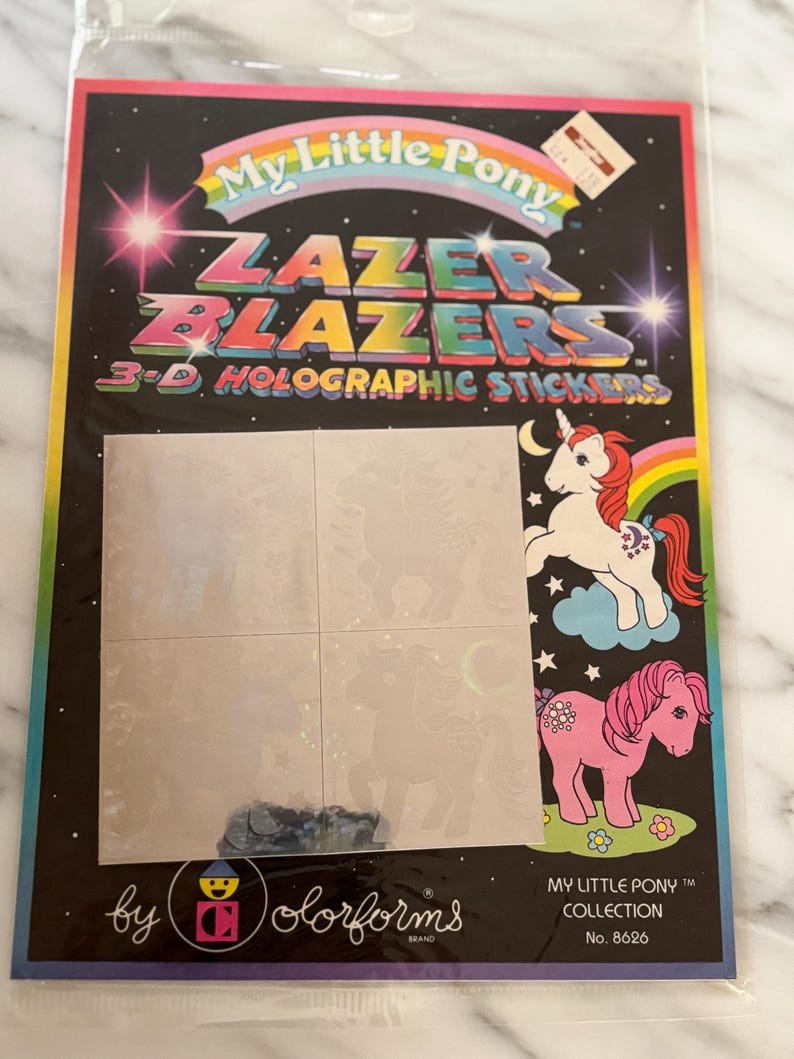 NIP Retro My Little Pony Lazer Blazers 3-D Holographic Stickers by ...