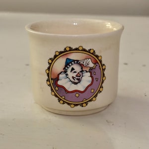 Vtg Willitts clown ceramic candle holder 1986 Pierrot clown ceramic