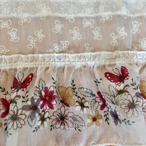 Vintage 80s Sheer Butterfly Valences