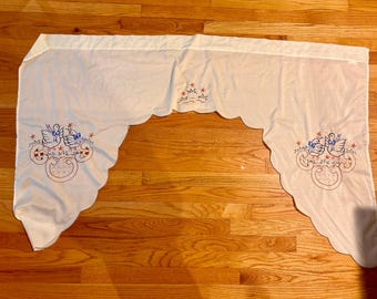 Vintage Mystique Home Fashions Embroidered Country Duck Kitchen Window Tiered Privacy Curtain