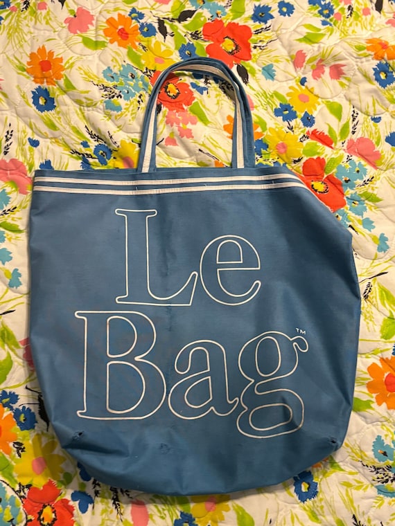 Rare retro Le Bag large blue tote vintage tote bag - image 1